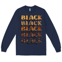 Navy typography variations in animal and glitter textur Long Sleeve Tee - LillyAllenDesigns