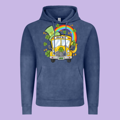 St. Patrick's Day School Bus Vintage Hoodie Designed By Maliassmallbusiness