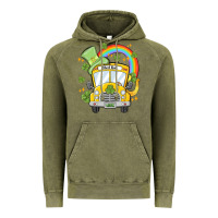 Vintage Olive st. patrick's day school bus Vintage Hoodie - MaliasSmallBusiness