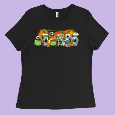 Soccer Coffee Cups Ladies Tee Designed By Jasminsmagicworld