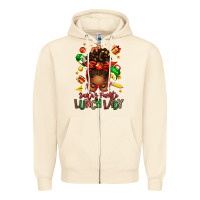 Sandshell santas favorite lunch lady afro messy bun Zipper Hoodie - texasbilliewilder
