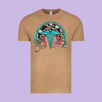 Nurse Rainbow Vintage Tee Designed By Nancycooperartshop
