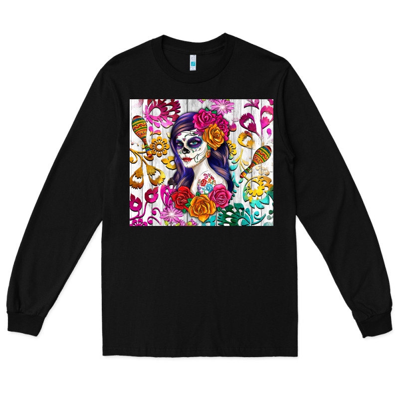 Sugar Skull Girl Long Sleeve Tee by RanaPortraitStore | Teevron