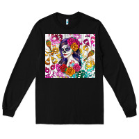 Black sugar skull girl Long Sleeve Tee - RanaPortraitStore