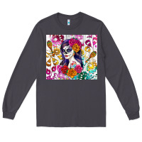 Smoke sugar skull girl Long Sleeve Tee - RanaPortraitStore