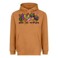 Meerkat Peace Love Mardi Gras Heavyweight Hoodie - HowdyJamesFarm
