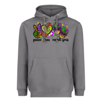 Storm Peace Love Mardi Gras Heavyweight Hoodie - HowdyJamesFarm