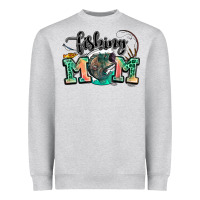Heather Grey fishing mom Heavyweight Sweatshirt - LillyAllenDesigns