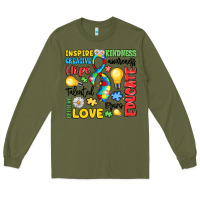 Army Green name puzzle ribbon of inspiration Long Sleeve Tee - LillyAllenDesigns