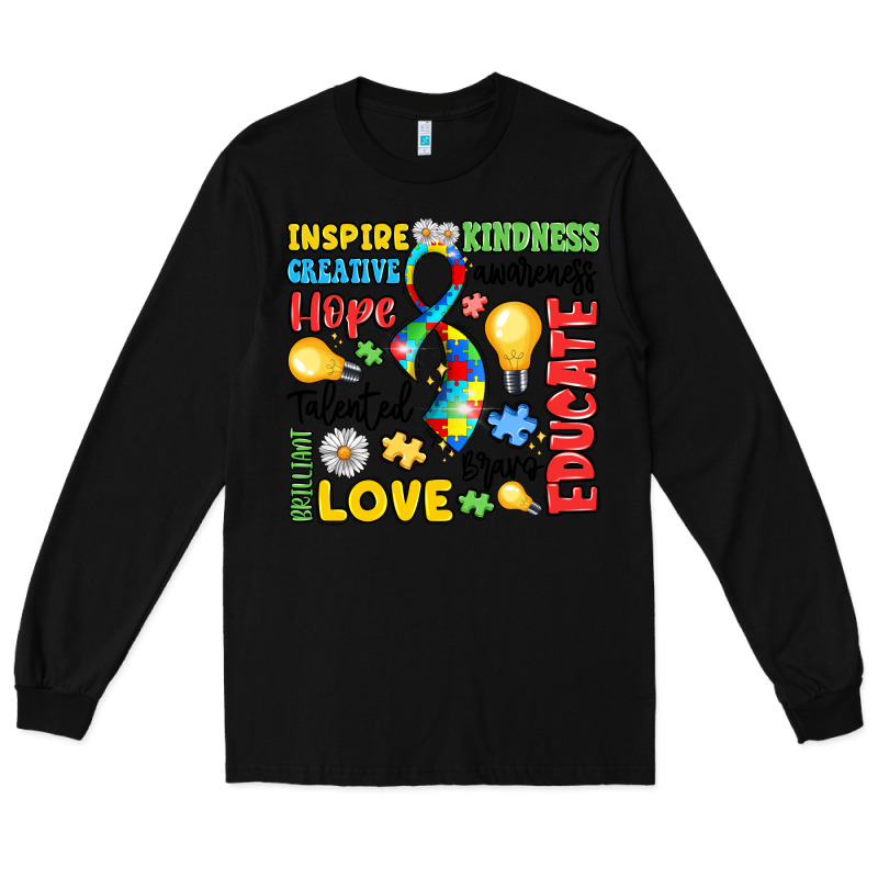 Name Puzzle Ribbon Of Inspiration Long Sleeve Tee by LillyAllenDesigns | Teevron
