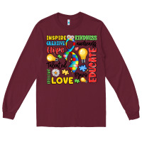 Burgundy name puzzle ribbon of inspiration Long Sleeve Tee - LillyAllenDesigns