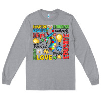 Heather Grey name puzzle ribbon of inspiration Long Sleeve Tee - LillyAllenDesigns