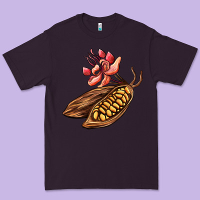 Cacao Beans And Flowers Premium Tee Designed By Adodesignshop
