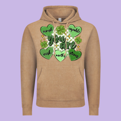 St. Patrick's Day Positive Affirmations Vintage Hoodie Designed By Maliassmallbusiness