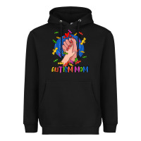Black Autism Mom Heavyweight Hoodie - CowGirlArtShop