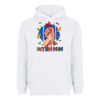 White Autism Mom Heavyweight Hoodie - CowGirlArtShop