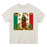 Cream our lady of guadalupe Heavy Core Tee - JahusDesignShop