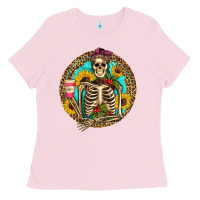 Western Skeleton Coffee Sunflowers Ladies Tee | Teevron