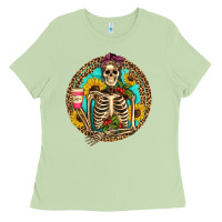 Matcha western skeleton coffee sunflowers Ladies Tee - Artiststas