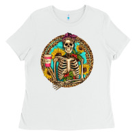 White western skeleton coffee sunflowers Ladies Tee - Artiststas