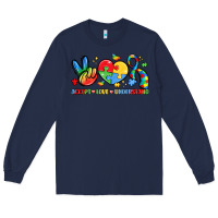 Navy accept love understand Long Sleeve Tee - LillyAllenDesigns