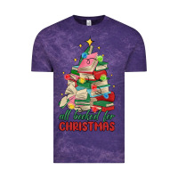 Cloud Purple christmas book tree Vintage Tee - MaliasSmallBusiness