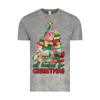 Cloud Rock christmas book tree Vintage Tee - MaliasSmallBusiness