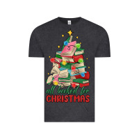 Vintage Black christmas book tree Vintage Tee - MaliasSmallBusiness