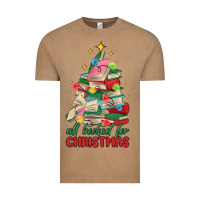 Vintage Coffee christmas book tree Vintage Tee - MaliasSmallBusiness