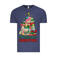 Vintage Denim christmas book tree Vintage Tee - MaliasSmallBusiness