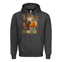 Charcoal Heather Flannels boots and bonfires Zipper Hoodie - NancyCooperArtShop
