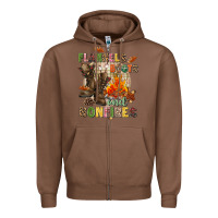 Chestnut Flannels boots and bonfires Zipper Hoodie - NancyCooperArtShop