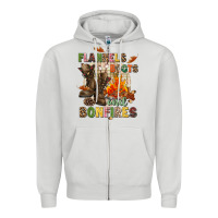 Dove Grey Flannels boots and bonfires Zipper Hoodie - NancyCooperArtShop
