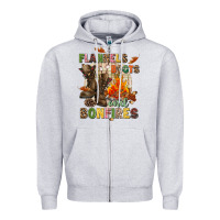 Heather Grey Flannels boots and bonfires Zipper Hoodie - NancyCooperArtShop