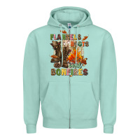 Seafoam Flannels boots and bonfires Zipper Hoodie - NancyCooperArtShop