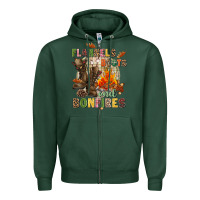 Sports Green Flannels boots and bonfires Zipper Hoodie - NancyCooperArtShop