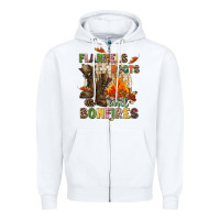 White Flannels boots and bonfires Zipper Hoodie - NancyCooperArtShop