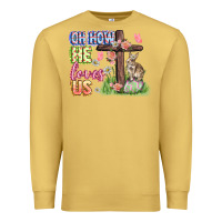 Antique Gold Oh how he loves us Easter Day Premium Sweatshirt - CowGirlArtShop