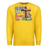 Lemon Oh how he loves us Easter Day Premium Sweatshirt - CowGirlArtShop