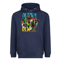 Navy Autism Rex Heavyweight Hoodie - CowGirlArtShop