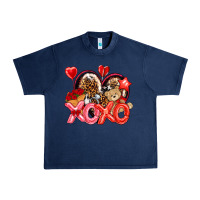 Navy xo xo with leopard and cowhide heart Urban Heavy Tee - NancyCooperArtShop