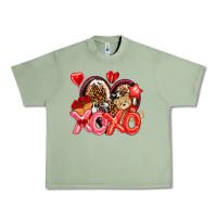 Oil Green xo xo with leopard and cowhide heart Urban Heavy Tee - NancyCooperArtShop
