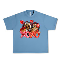 Pebble Blue xo xo with leopard and cowhide heart Urban Heavy Tee - NancyCooperArtShop