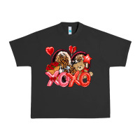 Pigment Black xo xo with leopard and cowhide heart Urban Heavy Tee - NancyCooperArtShop