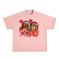 Salmon xo xo with leopard and cowhide heart Urban Heavy Tee - NancyCooperArtShop