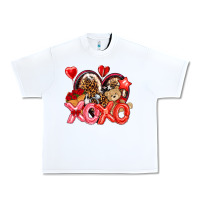 White xo xo with leopard and cowhide heart Urban Heavy Tee - NancyCooperArtShop