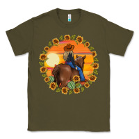 Army Green cowgirl sunflower Classic Tee - MaliasSmallBusiness