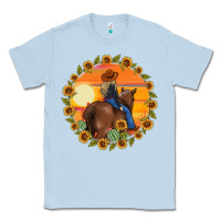 Dusty Blue cowgirl sunflower Classic Tee - MaliasSmallBusiness
