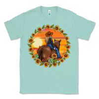 Seafoam cowgirl sunflower Classic Tee - MaliasSmallBusiness