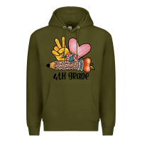 Army Green peace love 4th grade Premium Hoodie - JahusDesignShop